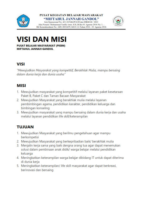 Visi dan Misi